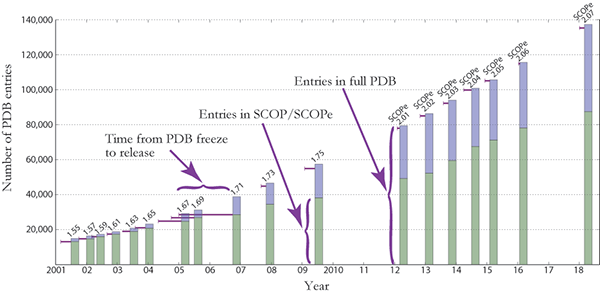 Diagram of timeline of SCOP(e) releases